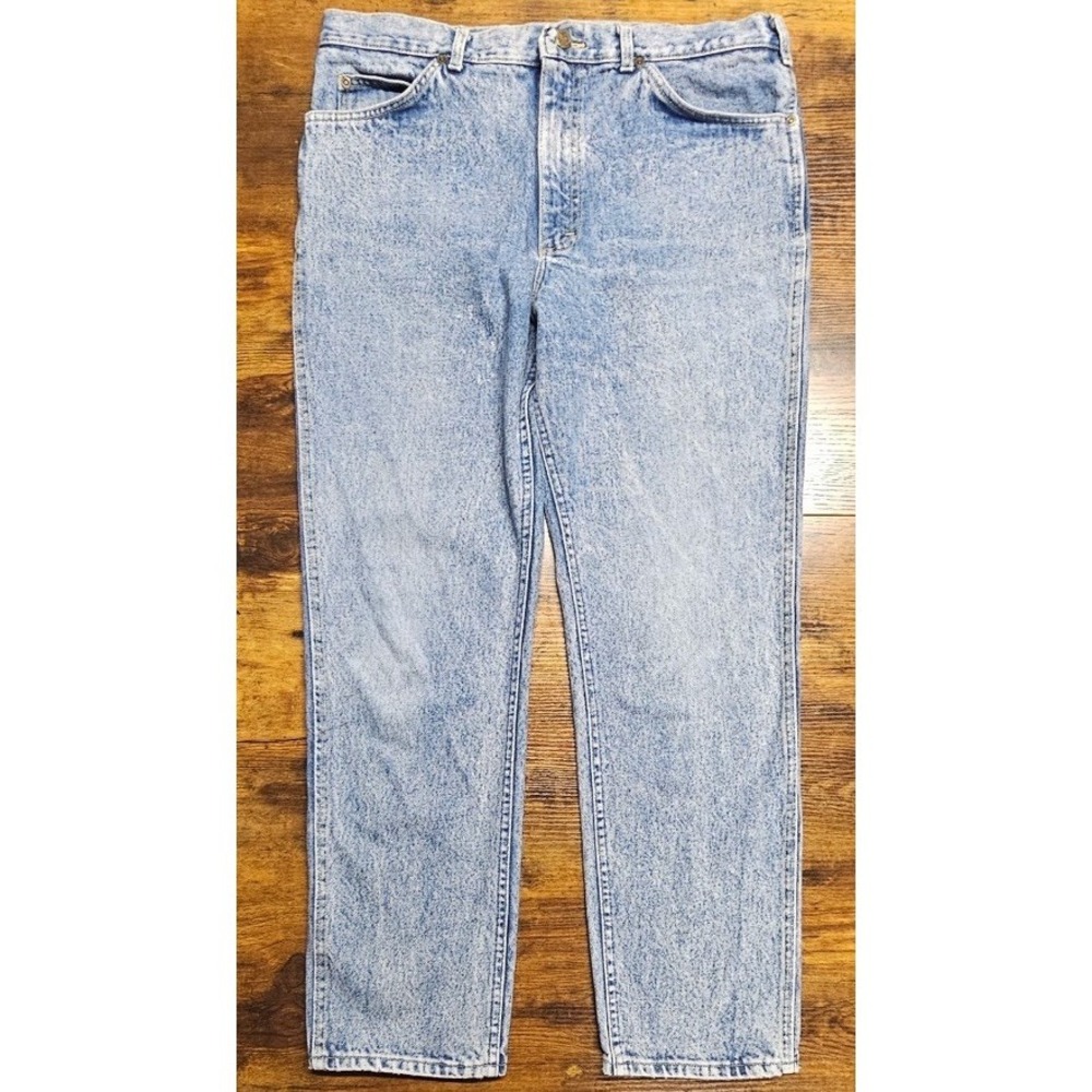 Vintage 1983 LEE Jeans Acid Washed Stone USA Union Made 36x30
